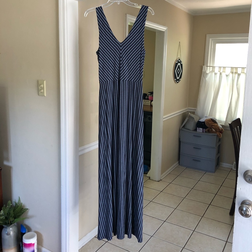 Gray and black striped maxi, never worn